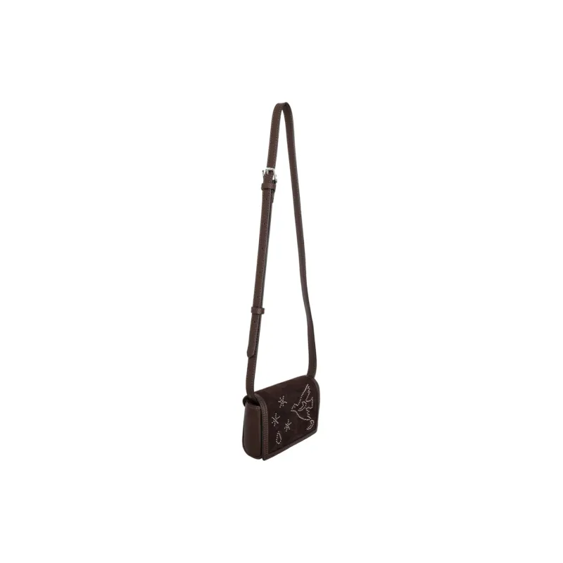 YAMAGUCHI MIOKO Cow Leather Shoulder Bag Mini Women's Chocolate-1