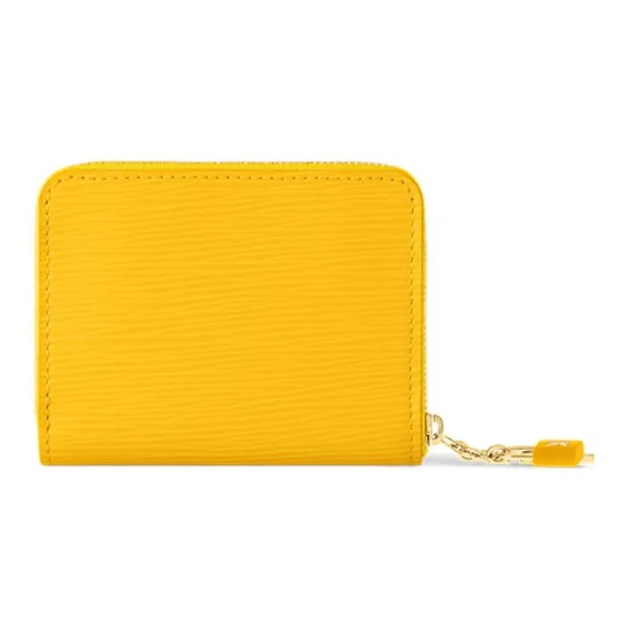 LOUIS VUITTON Zippy Cow Leather Coin Purse Women's Ginkgo Yellow-2