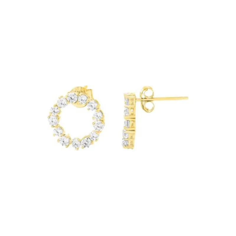 Radiant 925 Sterling Silver Earrings Women's Gold-1