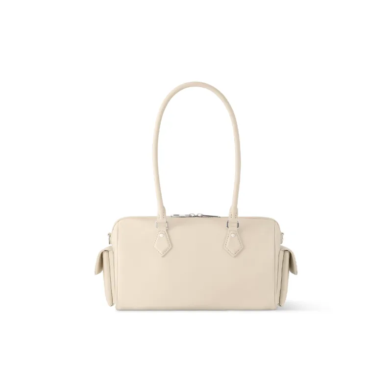 LOUIS VUITTON Speedy Shiny Sheepskin Shoulder Bag, Handbag Women's Vanilla-2