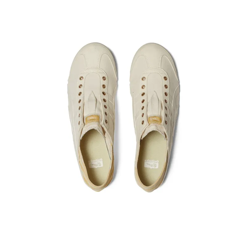 Onitsuka Tiger MEXICO 66 Slip Resistant, Breathable, Lightweight Low Top Casual Shoes Unisex Light Yellow-4