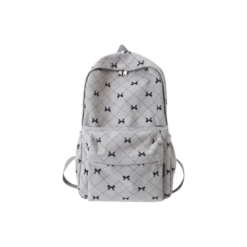 MOK Corduroy Backpack Women's White/Gray/Pink/Coffee-6