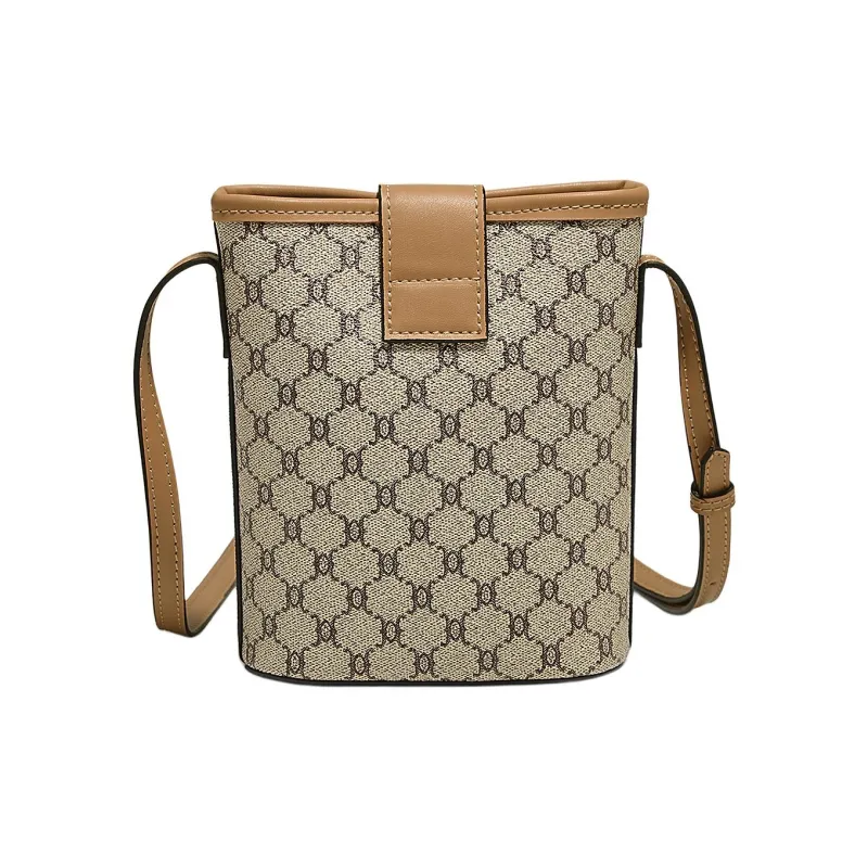Old Man's Head Synthetic Leather Crossbody Bag Women's Gray/Coffee-1
