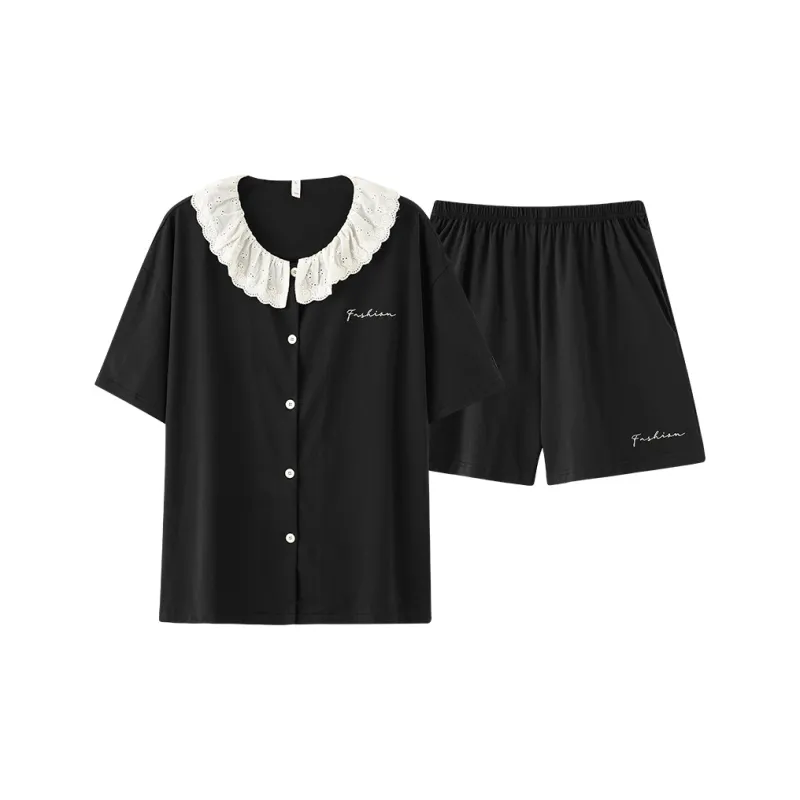XIAFENYAN Pajama Set Women's Black-0