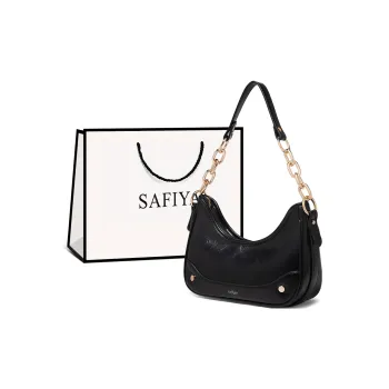 Safiya Synthetic Leather Handbag Shoulder Bag Women's Black