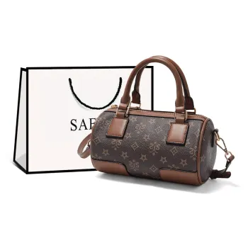 Safiya Synthetic Leather Round Bucket Bag Handbag Regular Women's Coffee