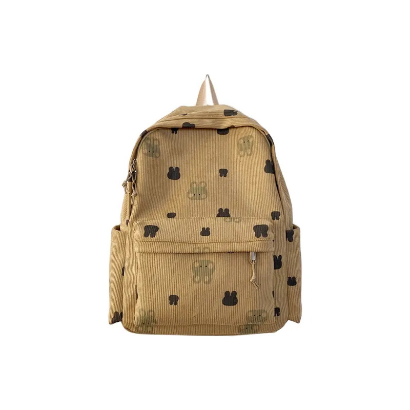 Travel Corduroy Backpack Regular Unisex Cub/Bunny-8