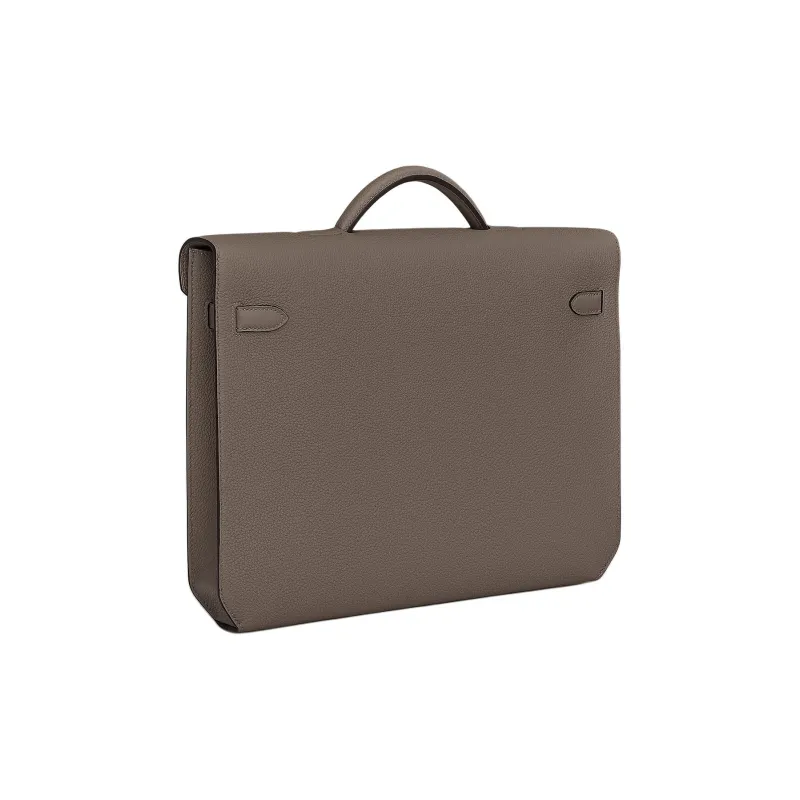 HERMES Kelly Depeches Togo Calfskin Briefcases Handbags Men's 8F Gris ÉTain Tin Gray-2