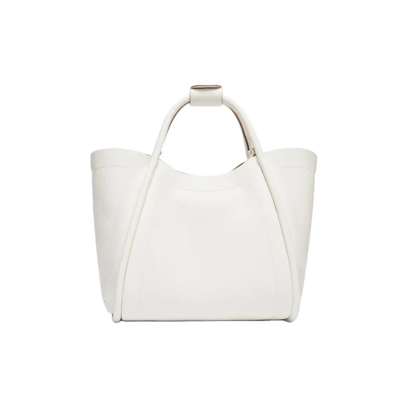 MaxMara Calfskin One Shoulder Handbag Small Size Women's White-3