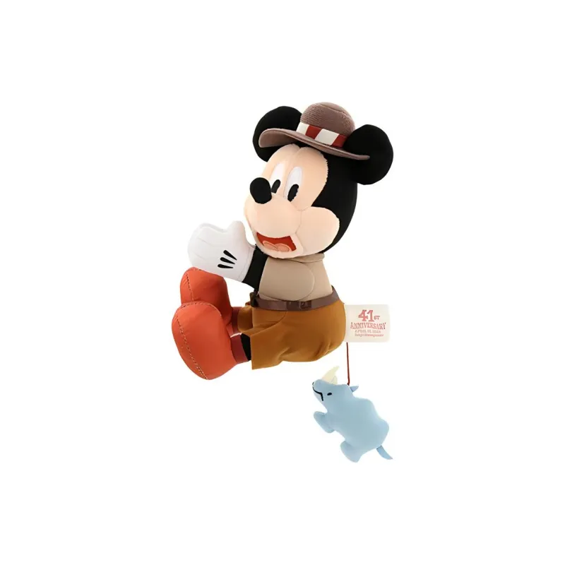 Disney 41st Anniversary Adventurer Mickey Clip Dolls Plush Doll 16cm High-0