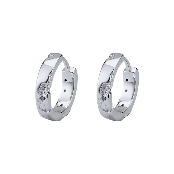 GUDUD S925 Silver Earrings Men's-0