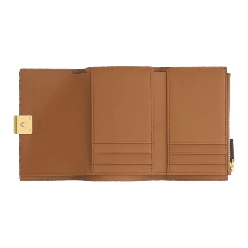MCM VisetosAren Nappa Leather Wallet Trumpets Women's Brown-1