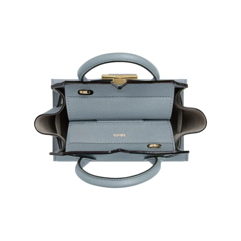 Valextra Cow Leather Shoulder Bag, Crossbody Bag, Handbag Micro Women's Niagara Blue-3