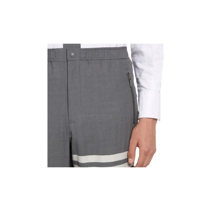THOM BROWNE Plain Weave Suiting Track Pants-4