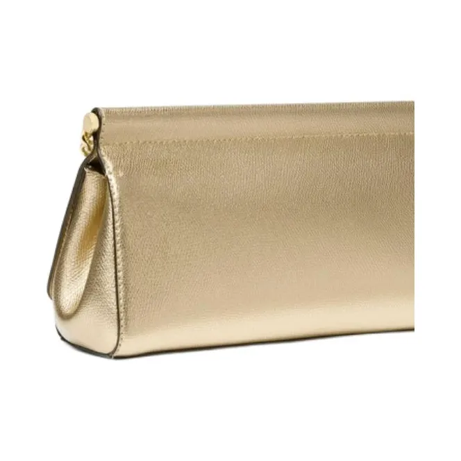 MICHAEL KORS Split Cow Leather Shoulder Bag Medium Size Women's Gold-4
