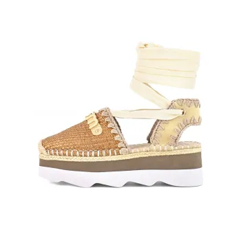 MOU Espa Casual Single Shoes 5.5cm Women's Brown Yellow