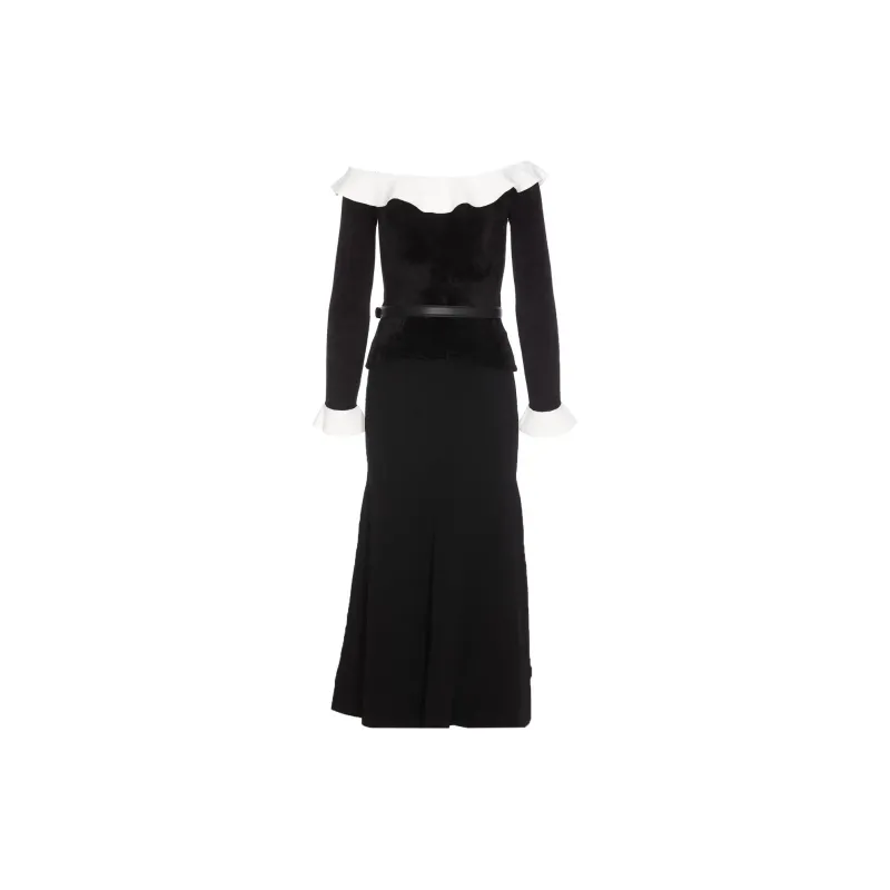Self portrait Off shoulder Chenille Midi Dress-1