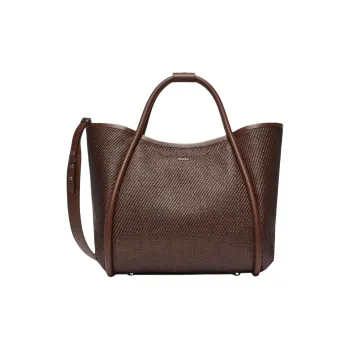 MaxMara Polyamide Tote Bag, Shopping Bag, Nautical Bag, Handbag Medium Size Women's Dark Brown