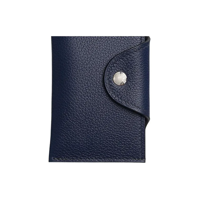HERMES Iliade Evercolor Calfskin Card Holder Unisex 2Z Bleu Nuit Midnight Blue-2
