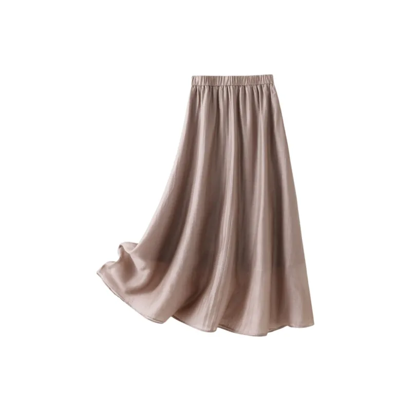 IHIMI Casual Long Skirt Women's Gray Pink-2
