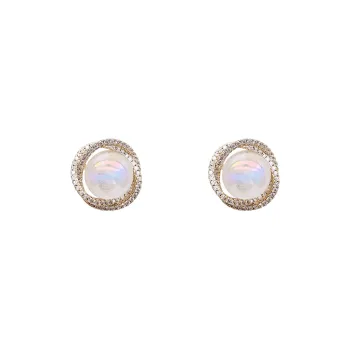 Rhymes Gold Plated Copper Stud Earrings Women's