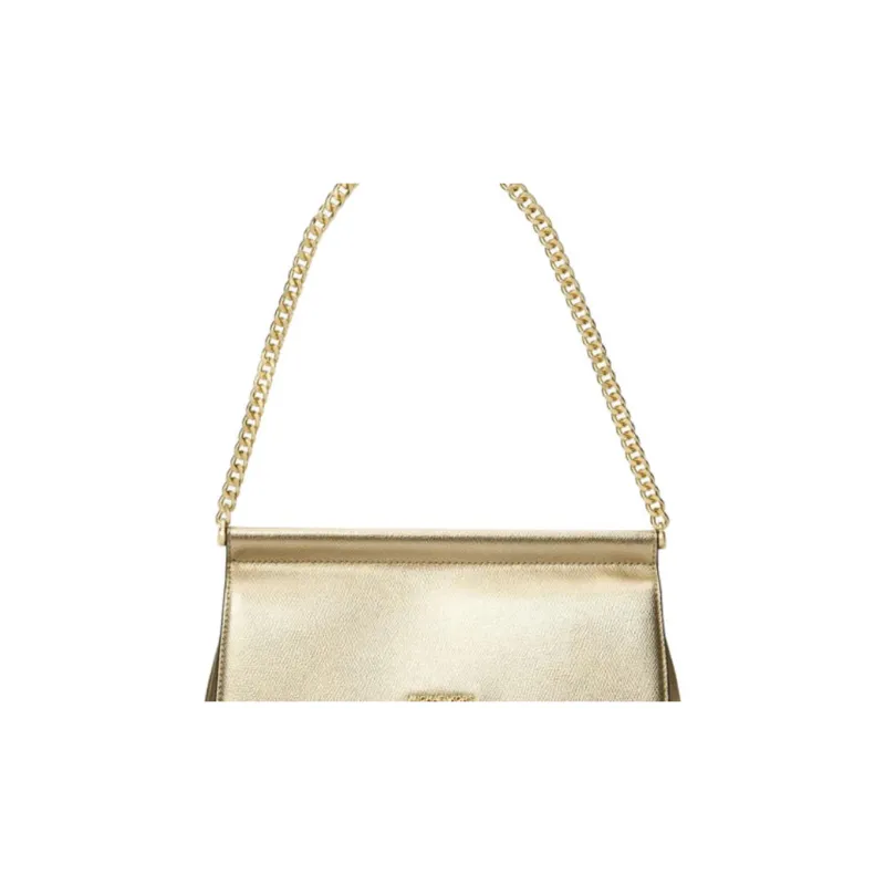 MICHAEL KORS Split Cow Leather Shoulder Bag Medium Size Women's Gold-3