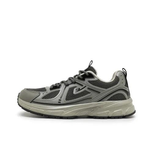Warrior Breathable Lightweight Low Top Casual Training Long Distance Running Running Shoes Men's Gray Green