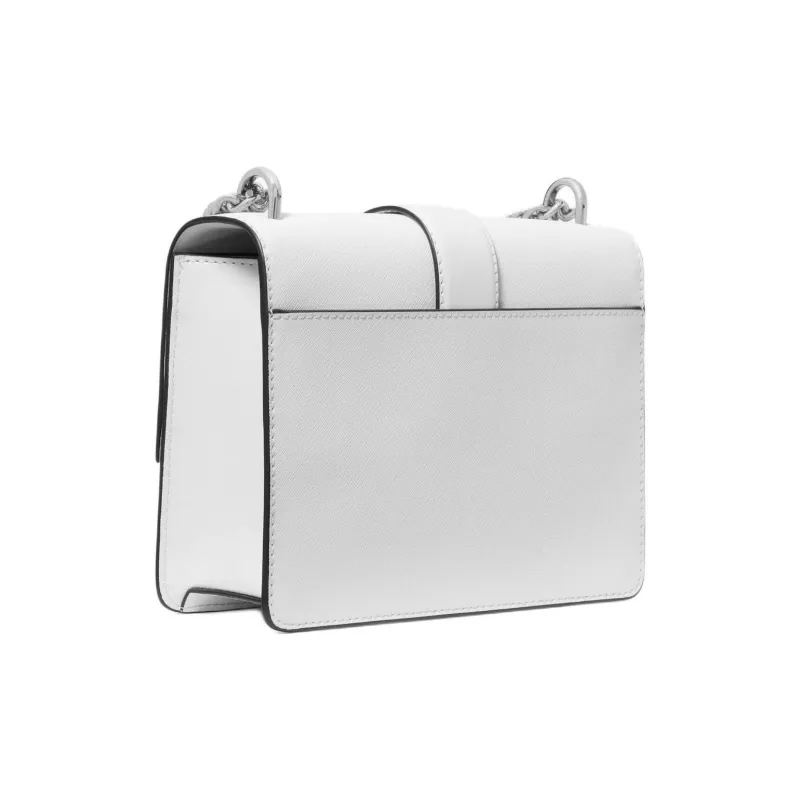 MICHAEL KORS Greenwich Cow Leather Crossbody Bag, Shoulder Bag Small Size Women's White-1
