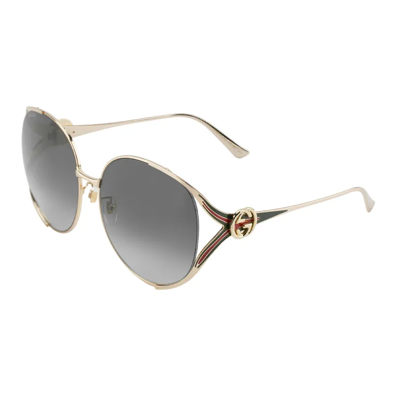 GUCCI Subject To Official Website Irregular Shape Sunglasses Women's Green-0