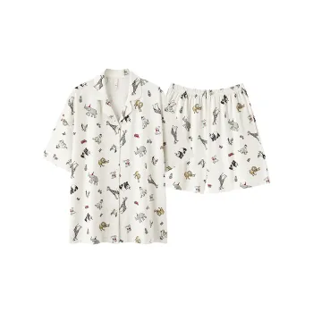 XIAFENYAN Pajama Set Women's Apricot