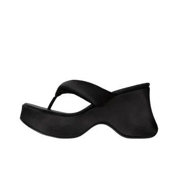 Jeffrey Campbell Rubber Sole Abrasion-Resistant Flip Flops Women's Black