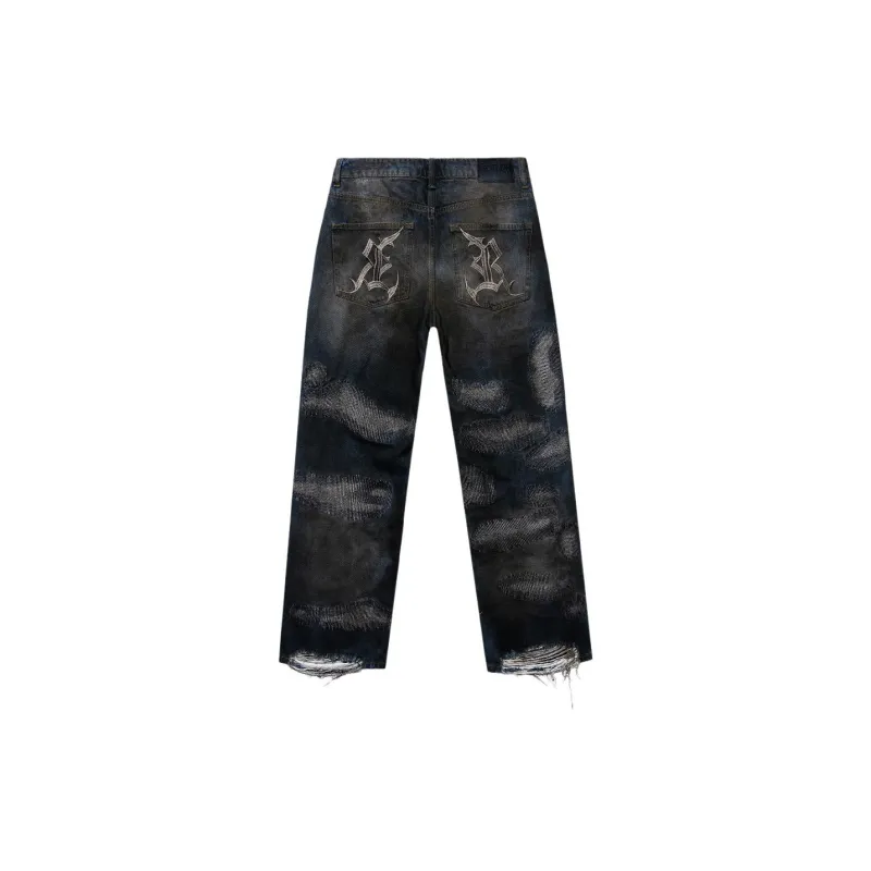 Revenge Death Note Collaboration Jeans Unisex Dirty Black-1