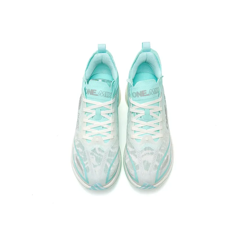 ONEMIX Cushioned Slip Resistant Abrasion Resistant Low Top Carbon Plate Casual Running Shoes Unisex Floating Green-3