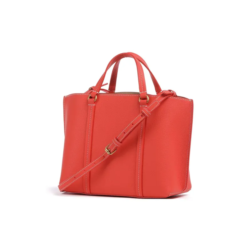 PINKO Grained Leather Tote Bag Shopping Bag Shoulder Bag Handbag Women's Orange-1