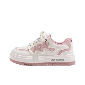 RUN MANNER Lightweight Height Increasing Abrasion Resistant Low Top Skateboard Shoes Women's Haze Pink