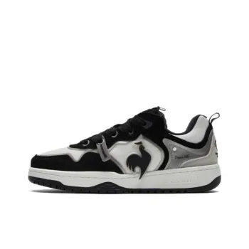 Le Coq Sportif Anti Slip Wear Resistant Low Top Skateboard Shoes Women's Black White Gray
