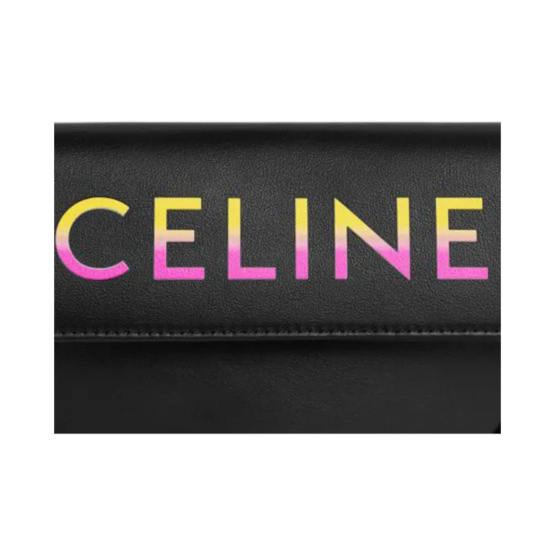 CELINE Smooth Cow Leather Triangle Bag Shoulder Bag Men's Multicolor Black-4
