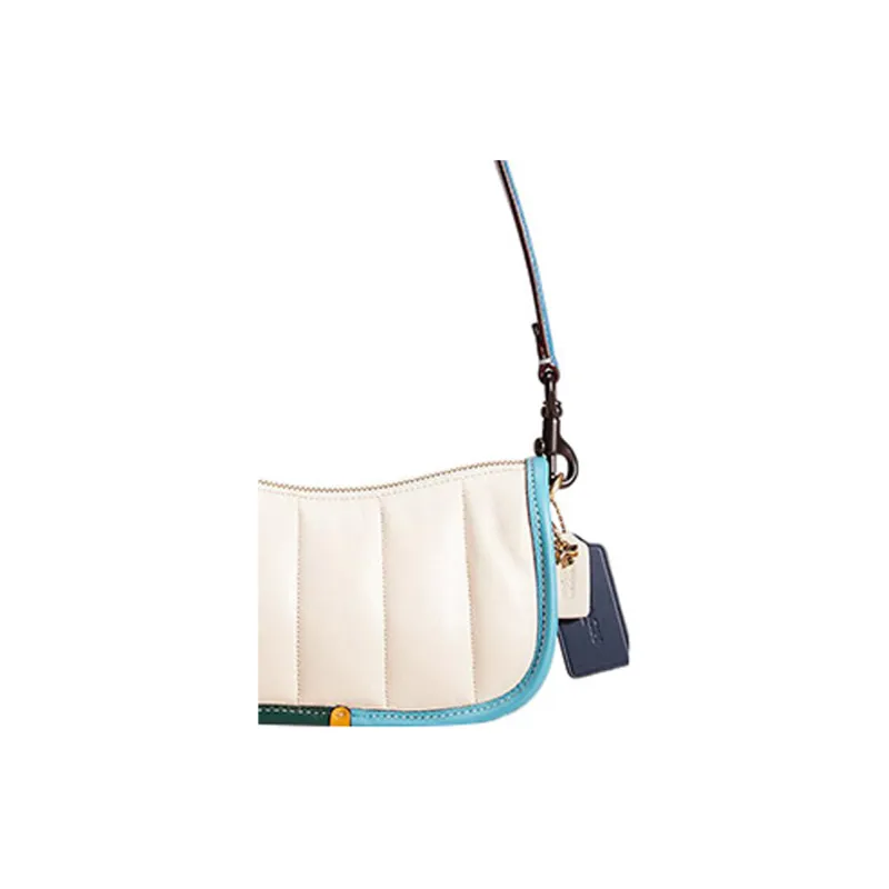 COACH Swinger Leather Shoulder Bag, Handbag, Shoulder Bag Small Size Women's Chalk White-3