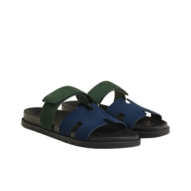 HERMES Chypre Slip Resistant Slide Slippers Men's Blue-1