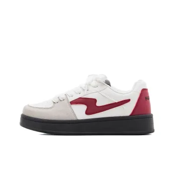 HUANQIU Anti Slip And Wear Resistant Lightweight Low Top Skateboard Shoes Women's White Gray Red