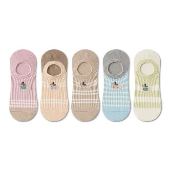 AUGUST No Show Socks Women's 5 Pack Mixed Color
