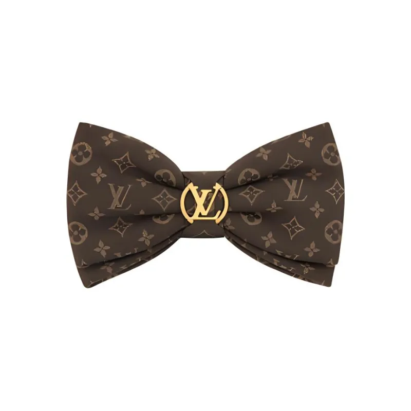 LOUIS VUITTON Canvas, Coated Canvas, Stainless Steel, Metal Parts, Metal Hair Clips Women's Brown-0