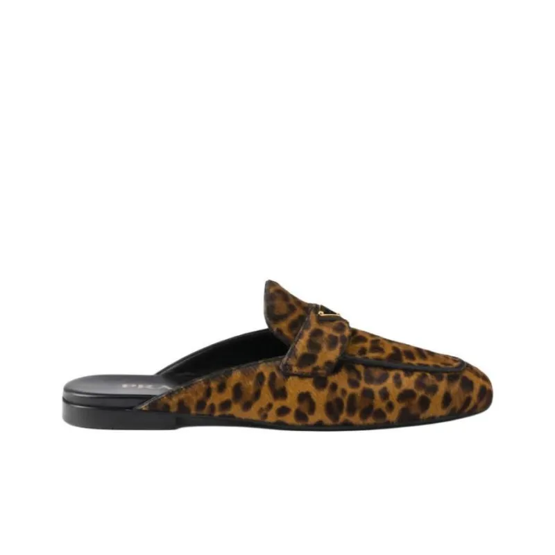 PRADA Rubber Sole Abrasion Resistant Closed Toe Slippers Women's Brown-1