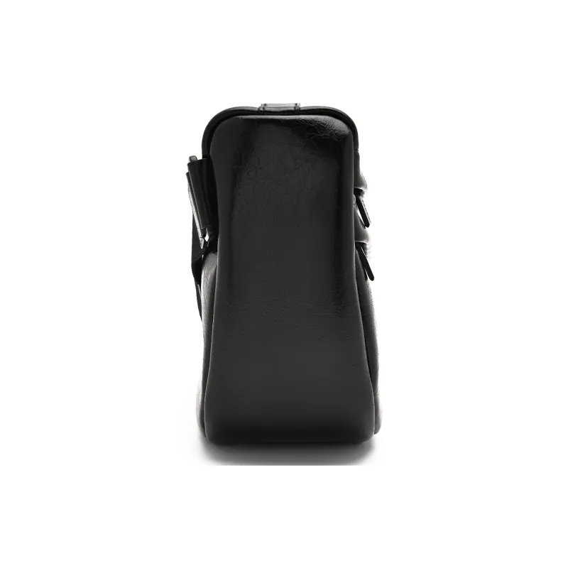 PEDRO PU Triangle Bag, Crossbody Bag, Shoulder Bag Small Size Men's Black/Olive Green-3