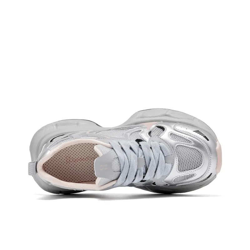 Spider King Low Top Chunky Sneakers Women's Gray-3