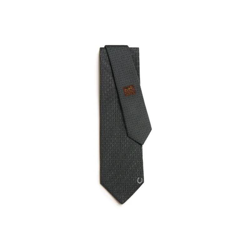 HERMES Silk Ties Men's Anthracite-0