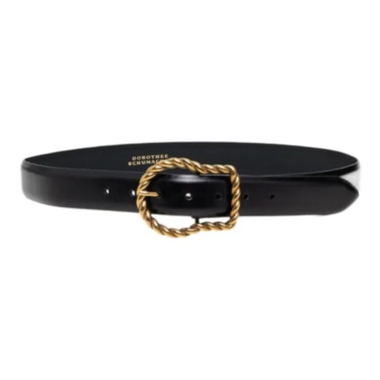 DOROTHEE SCHUMACHER Calfskin Leather Belts Men's Black 3.5CM-0