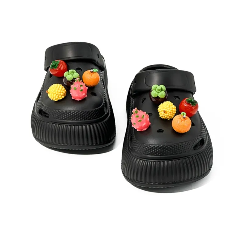 OUBT Fruit Fantasy Symphony, Fun 3D Effect Accessories Clogs Women's Black-2