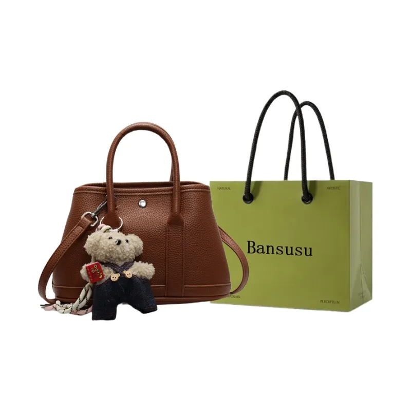 Bansusu PU Handbag Regular Women's White Brown Khaki Pink Red Black Yellow-4