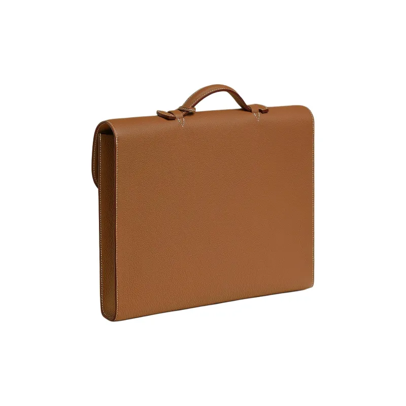 HERMES Sac A Depeches Togo Calfskin Business Bag Handbag Briefcase Regular Men's 37Gold Gold Brown-1